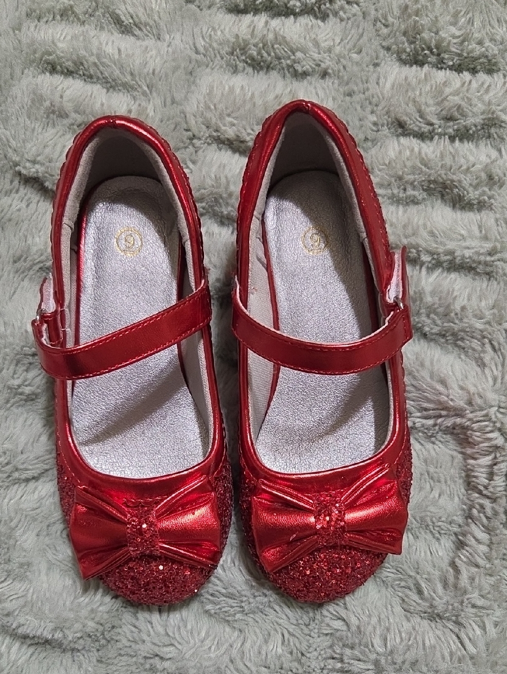 Kids Red Mary Jane Dress Shoes with Bow
